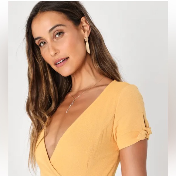 Lulus My Philosophy Golden Wrap Dress - Picture 2 of 8